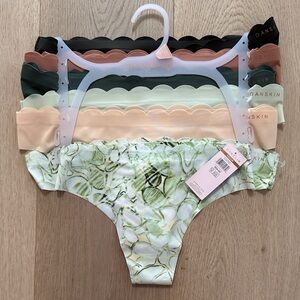 Danskin Women's Assorted No Show Thong Panties Set - Green, Black, Tan, Nude